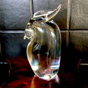 Kontstglas Ronneby Sweden vintage Crystal Glass Cockatoo